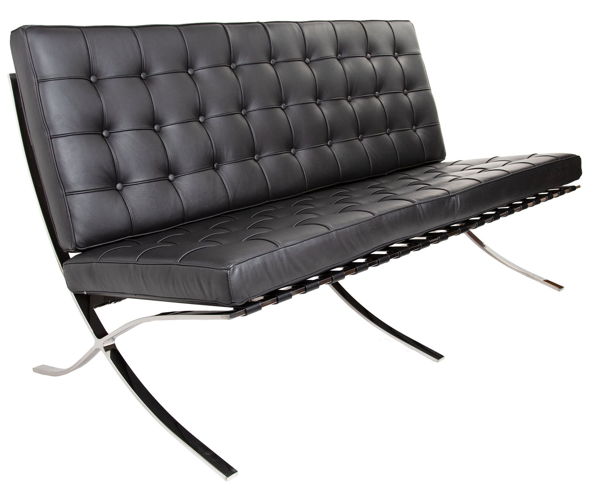 Ludwig Mies vd Rohe style, 2er-Sofa Barcelona Pavillion 2 seat sofa schwarz
