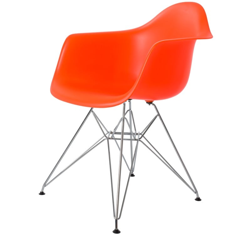 Charles Eames style, Esszimmerstuhl DAR PP neon orange