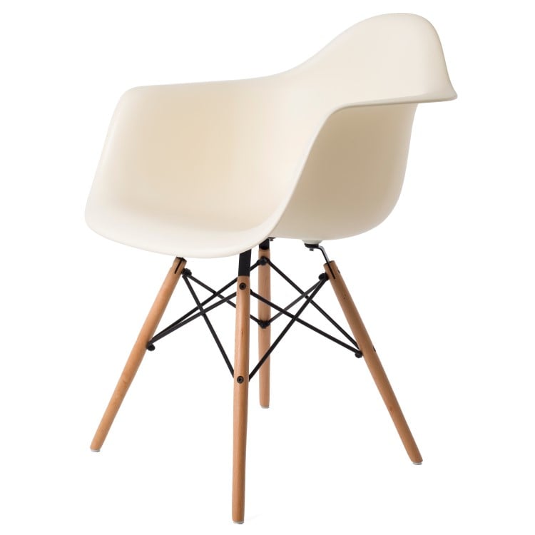 Charles Eames style, Esszimmerstuhl DAW PP creme