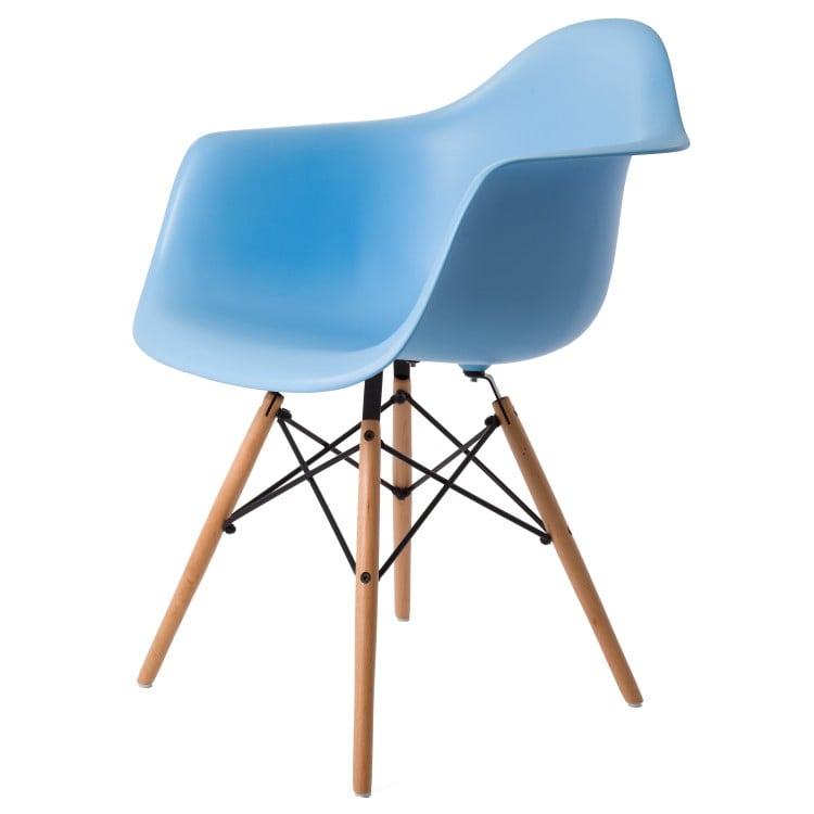 Charles Eames style, Esszimmerstuhl DAW PP hellblau