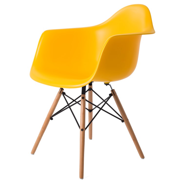 Charles Eames style, Esszimmerstuhl DAW PP gelb