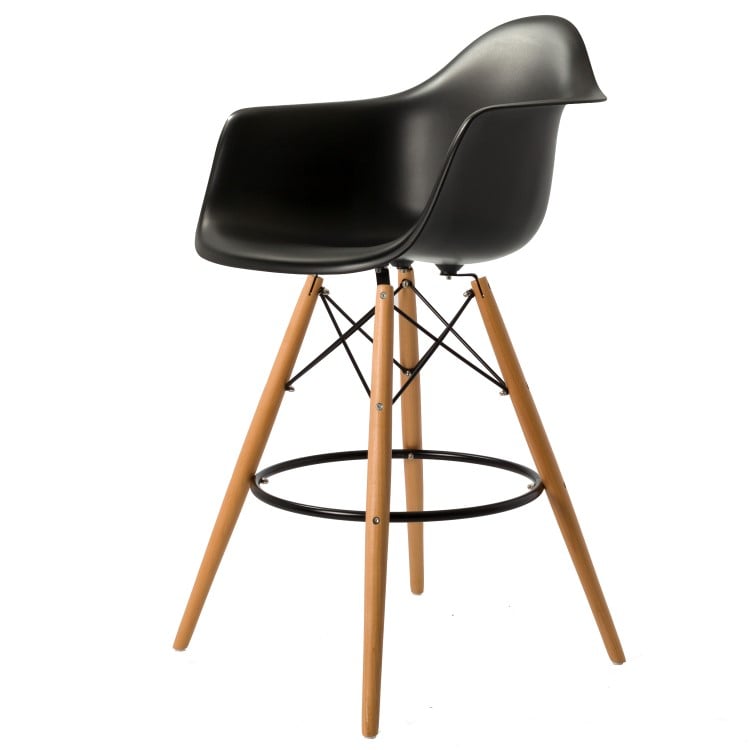 Charles Eames style, Barhocker DAW hocker PP schwarz
