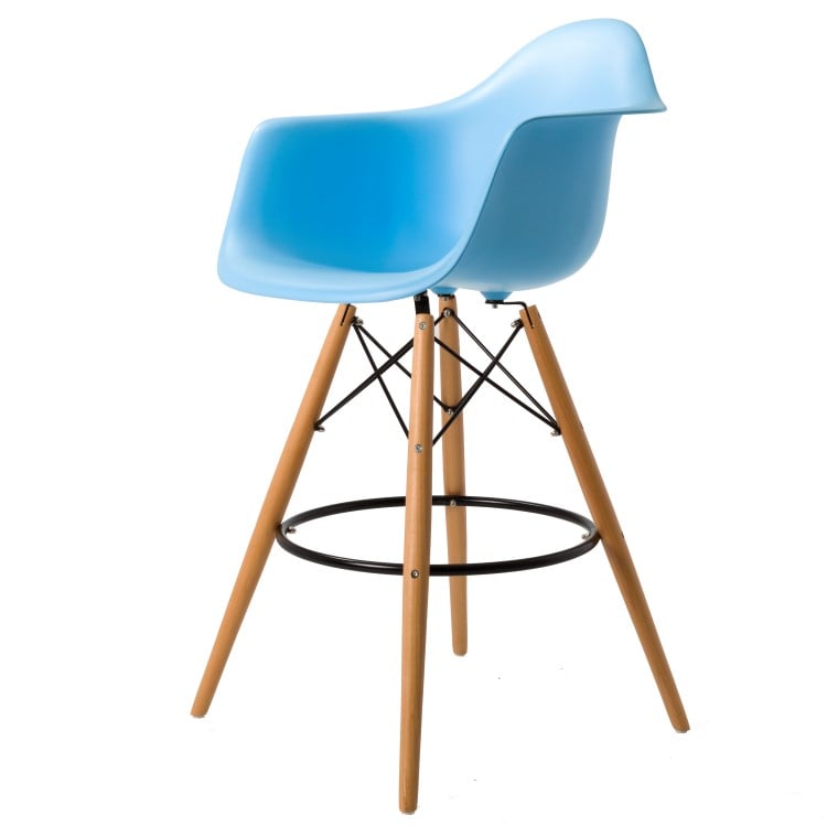 Charles Eames style, Barhocker DAW hocker PP hellblau