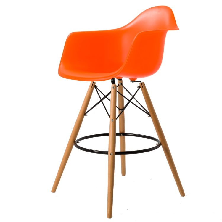 Charles Eames style, Barhocker DAW hocker PP neon orange