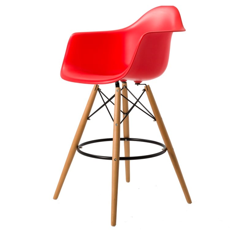 Charles Eames style, Barhocker DAW hocker PP rot