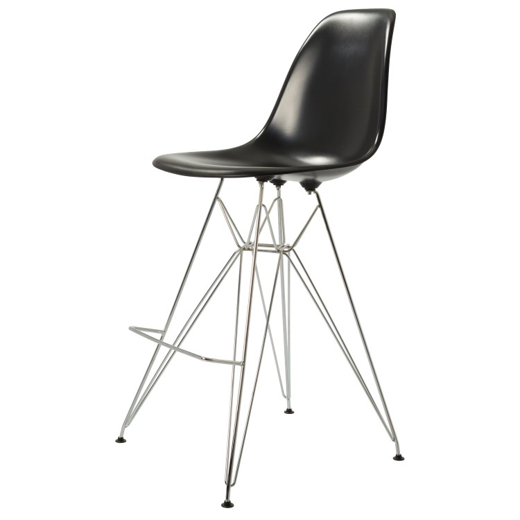 Charles Eames style, Barhocker DSR glänzend ABS schwarz