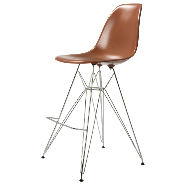 Charles Eames style, Barhocker DSR glänzend ABS braun