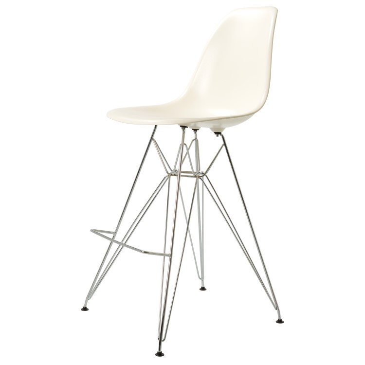 Charles Eames style, Barhocker DSR glänzend ABS creme
