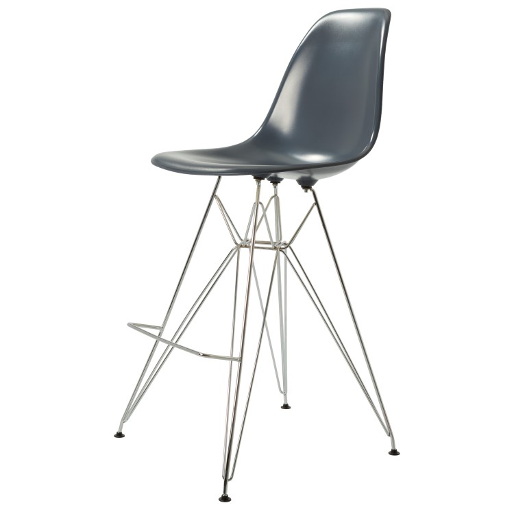 Charles Eames style, Barhocker DSR glänzend ABS dunkelgrau