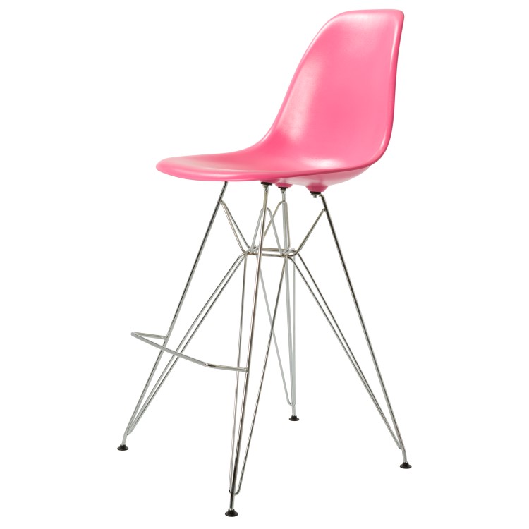 Charles Eames style, Barhocker DSR glänzend ABS rosa