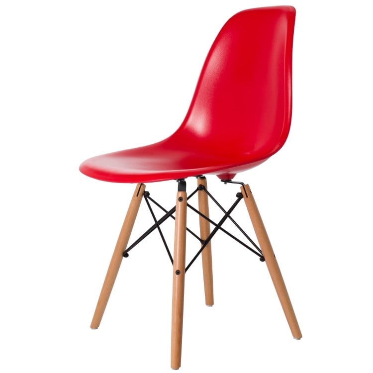 Charles Eames style, Esszimmerstuhl DSW ABS rot