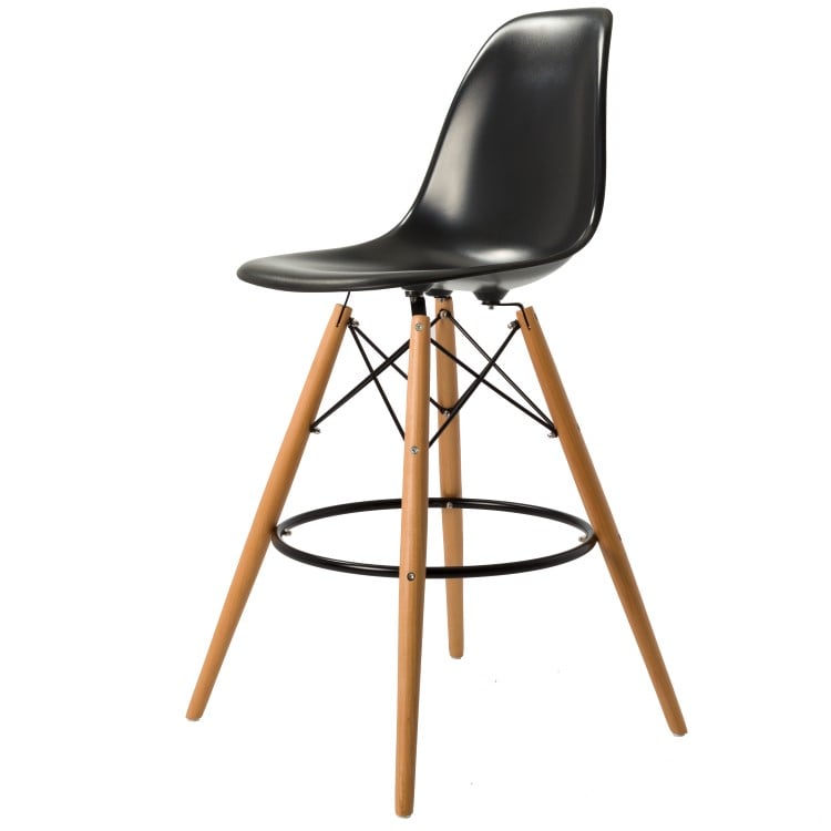 Charles Eames style, Barhocker DSW hocker ABS schwarz
