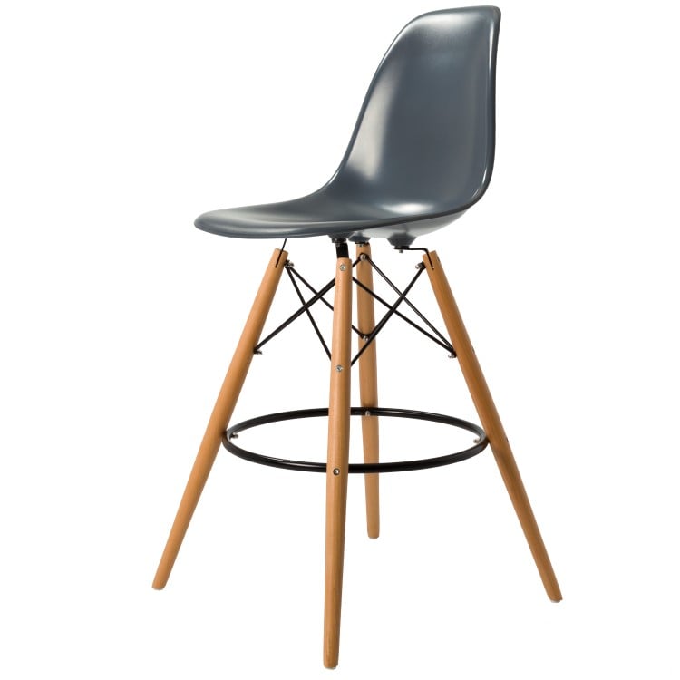 Charles Eames style, Barhocker DSW hocker ABS dunkelgrau