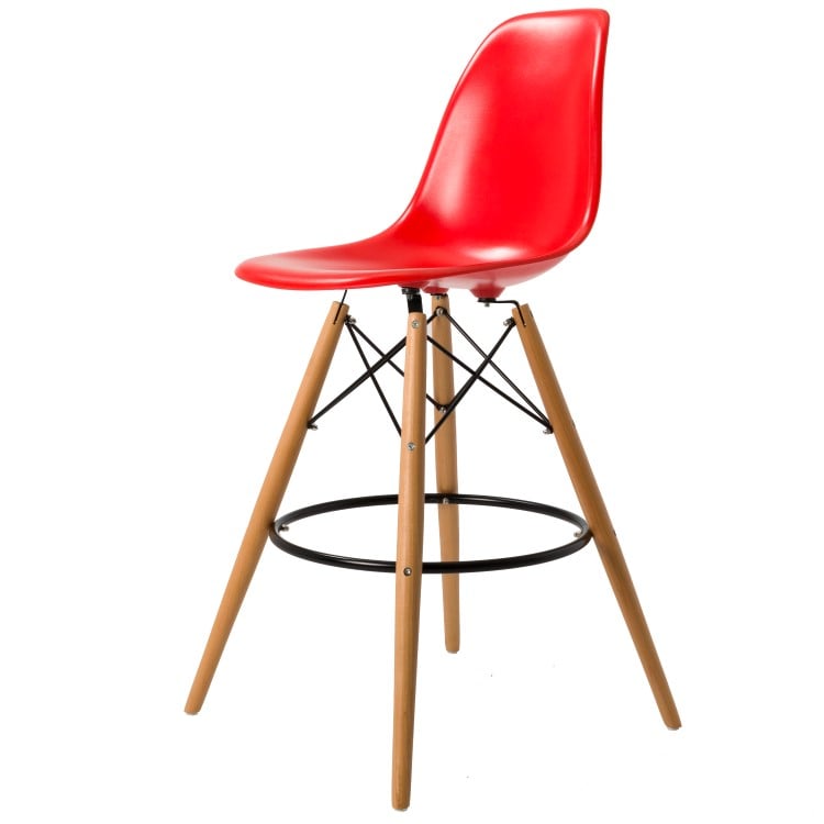Charles Eames style, Barhocker DSW hocker ABS rot
