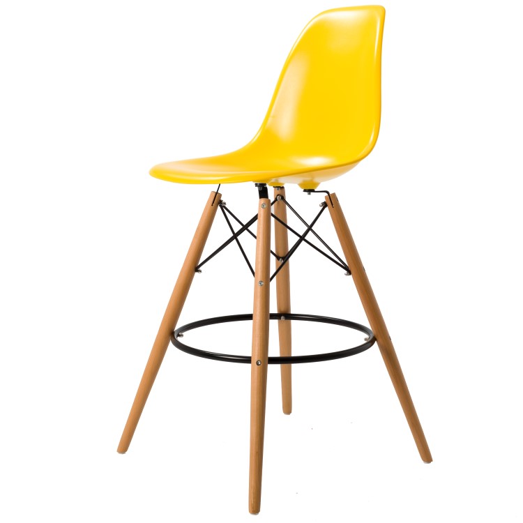 Charles Eames style, Barhocker DSW hocker ABS gelb