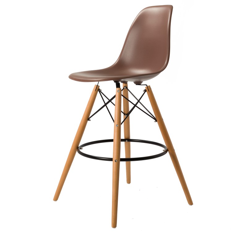 Charles Eames style, Barhocker DSW matt PP braun