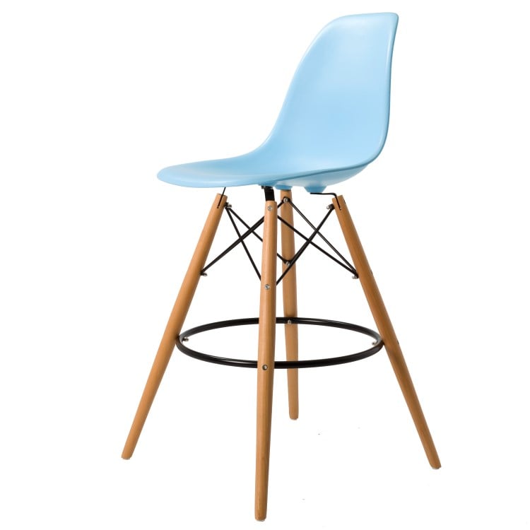 Charles Eames style, Barhocker DSW matt PP hellblau