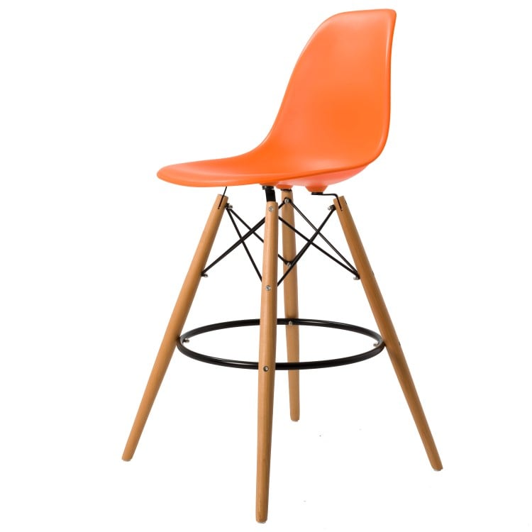 Charles Eames style, Barhocker DSW matt PP orange