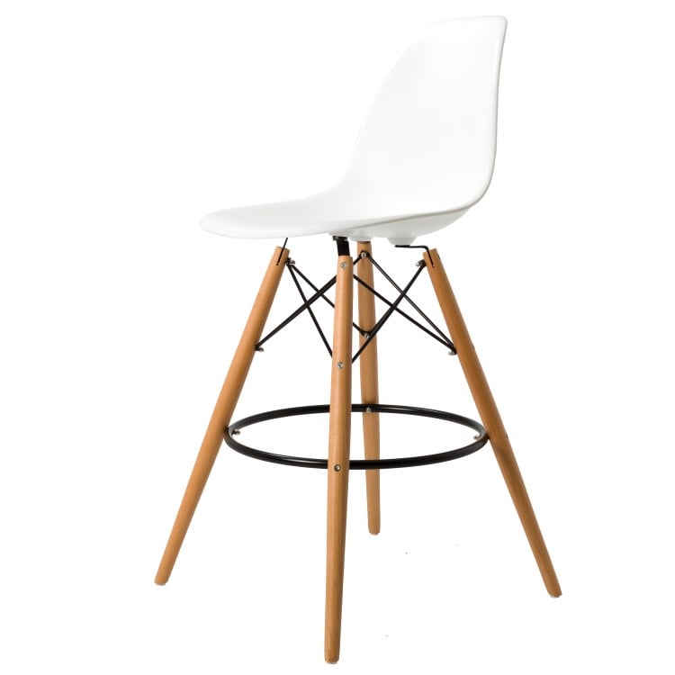Charles Eames style, Barhocker DSW matt PP weiß