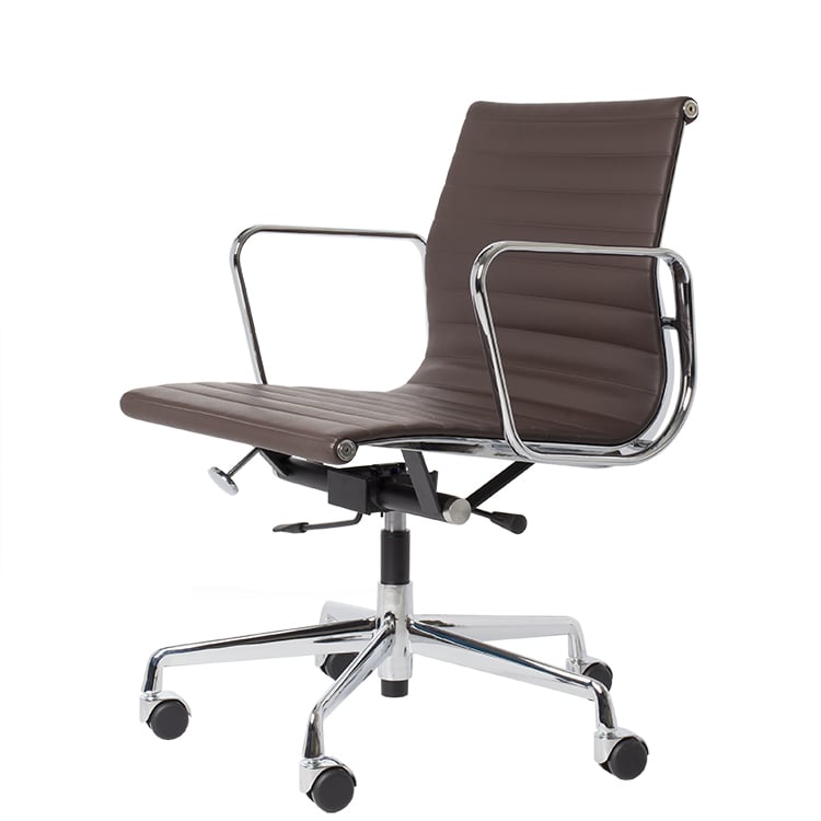 Charles Eames style, Bürostuhl EA117 Leder braun