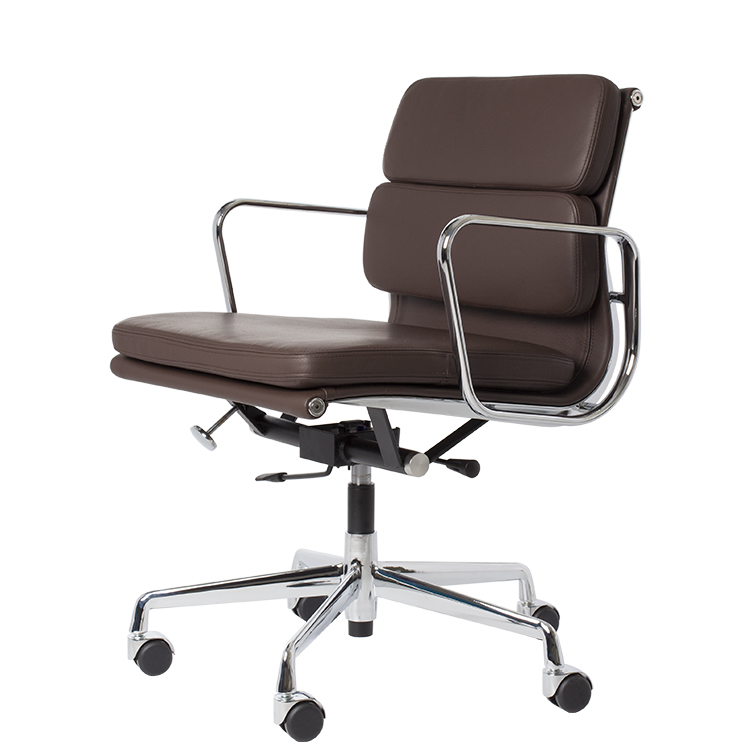 Charles Eames style, Bürostuhl EA217 Leder braun
