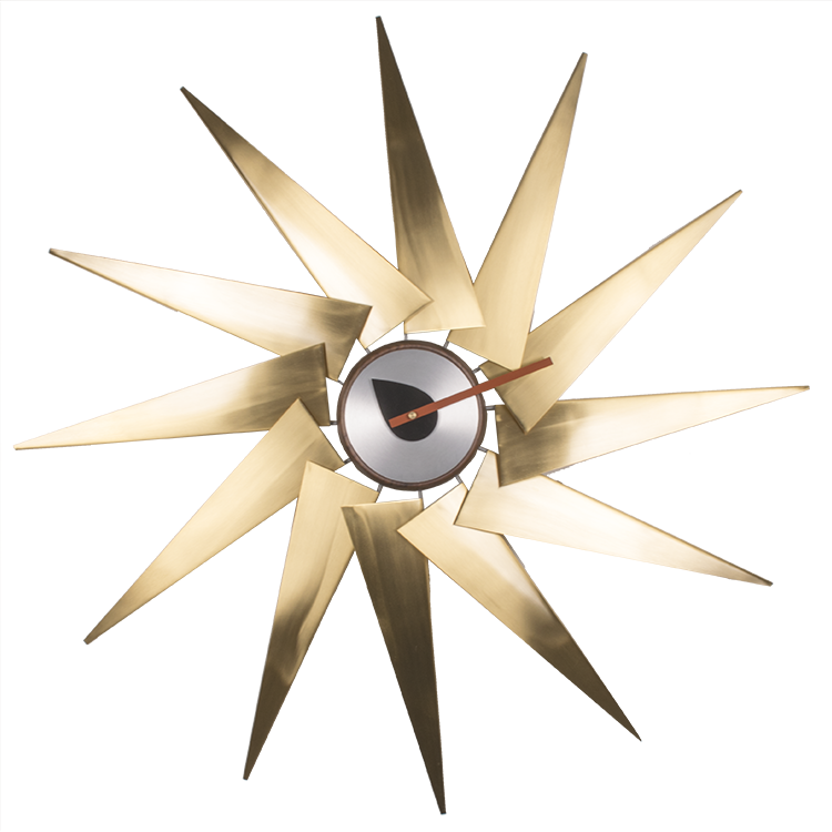 George Nelson style, Wanduhr Windmill clock metall