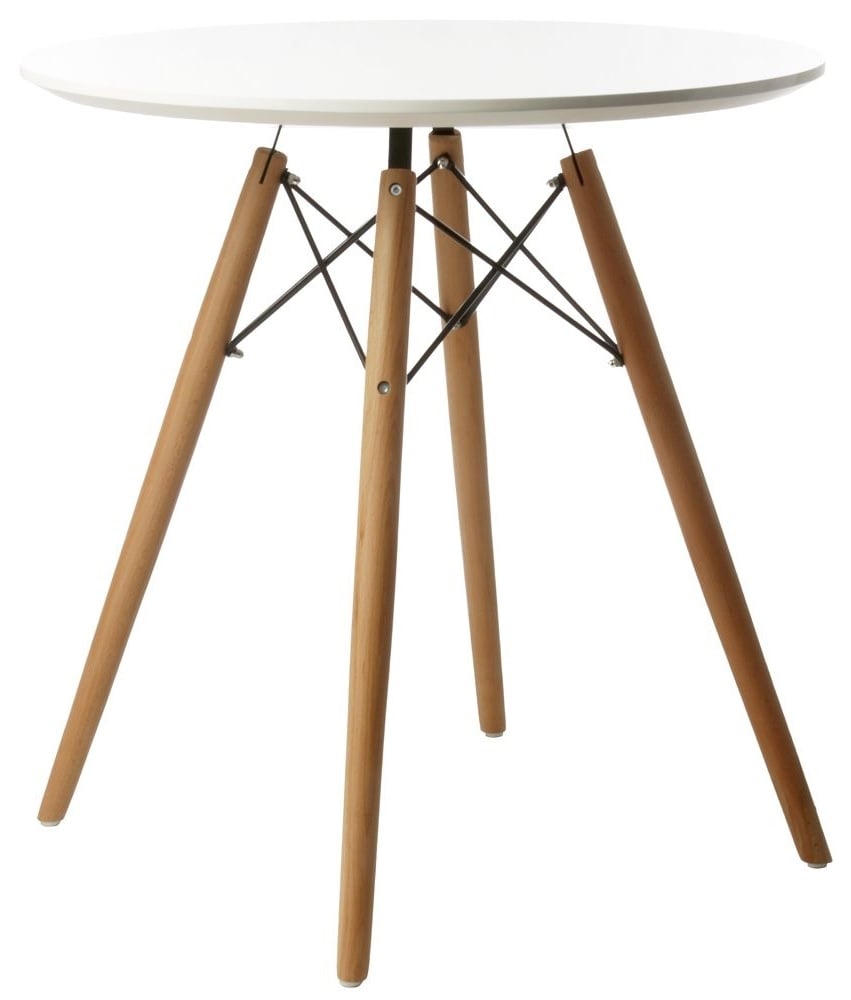 Charles Eames style, Beistelltisch Dowel Coffee table Ø 70cm. weiß
