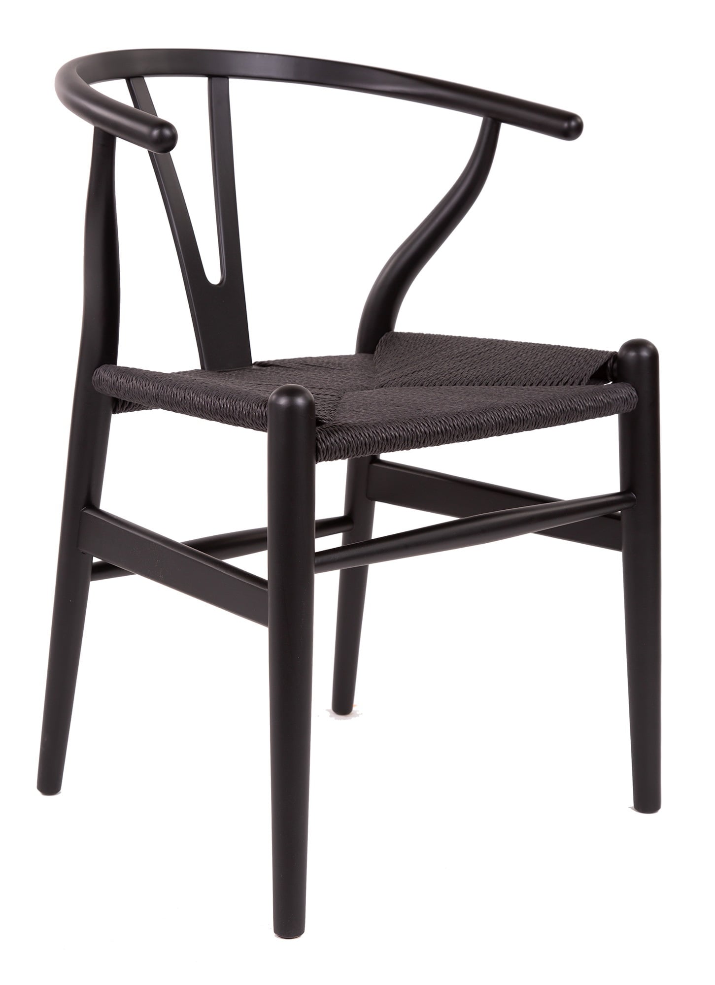 Wegner style, Esszimmerstuhl Y-chair wishbone CH24 schwarz schwarz