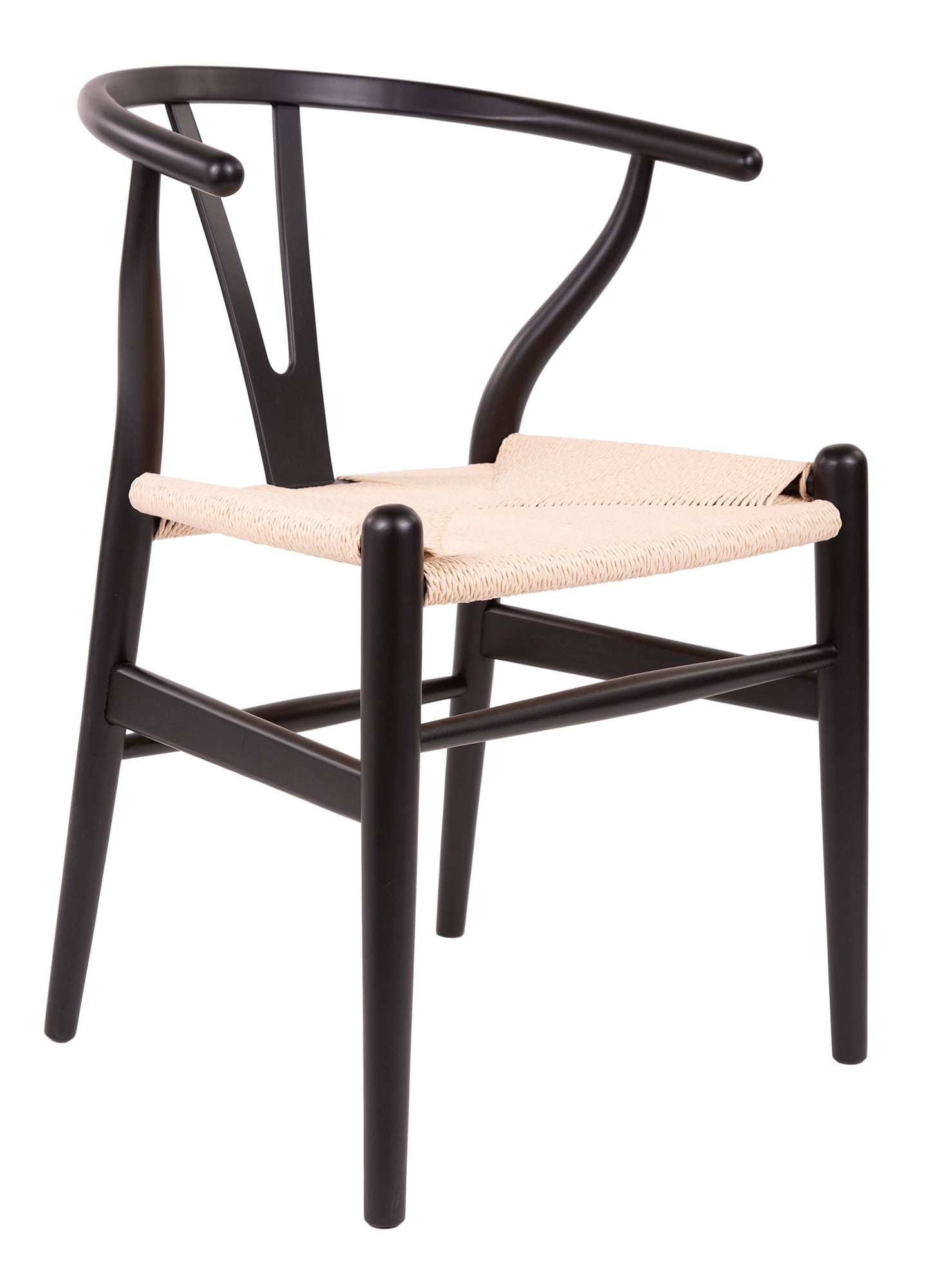 Wegner style, Esszimmerstuhl Y-chair wishbone CH24 schwarz natürlich