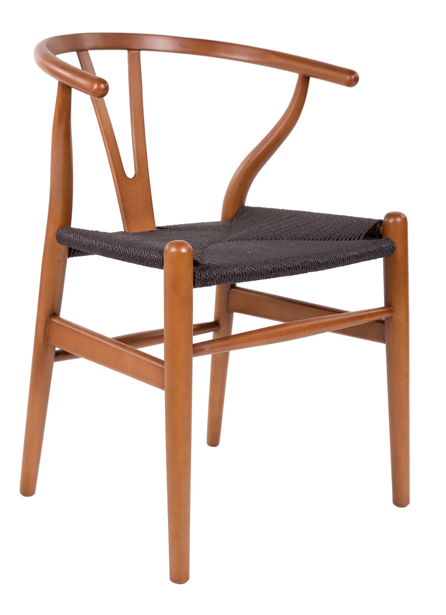 Wegner style, Esszimmerstuhl Y-chair wishbone CH24 Nussbaum schwarz