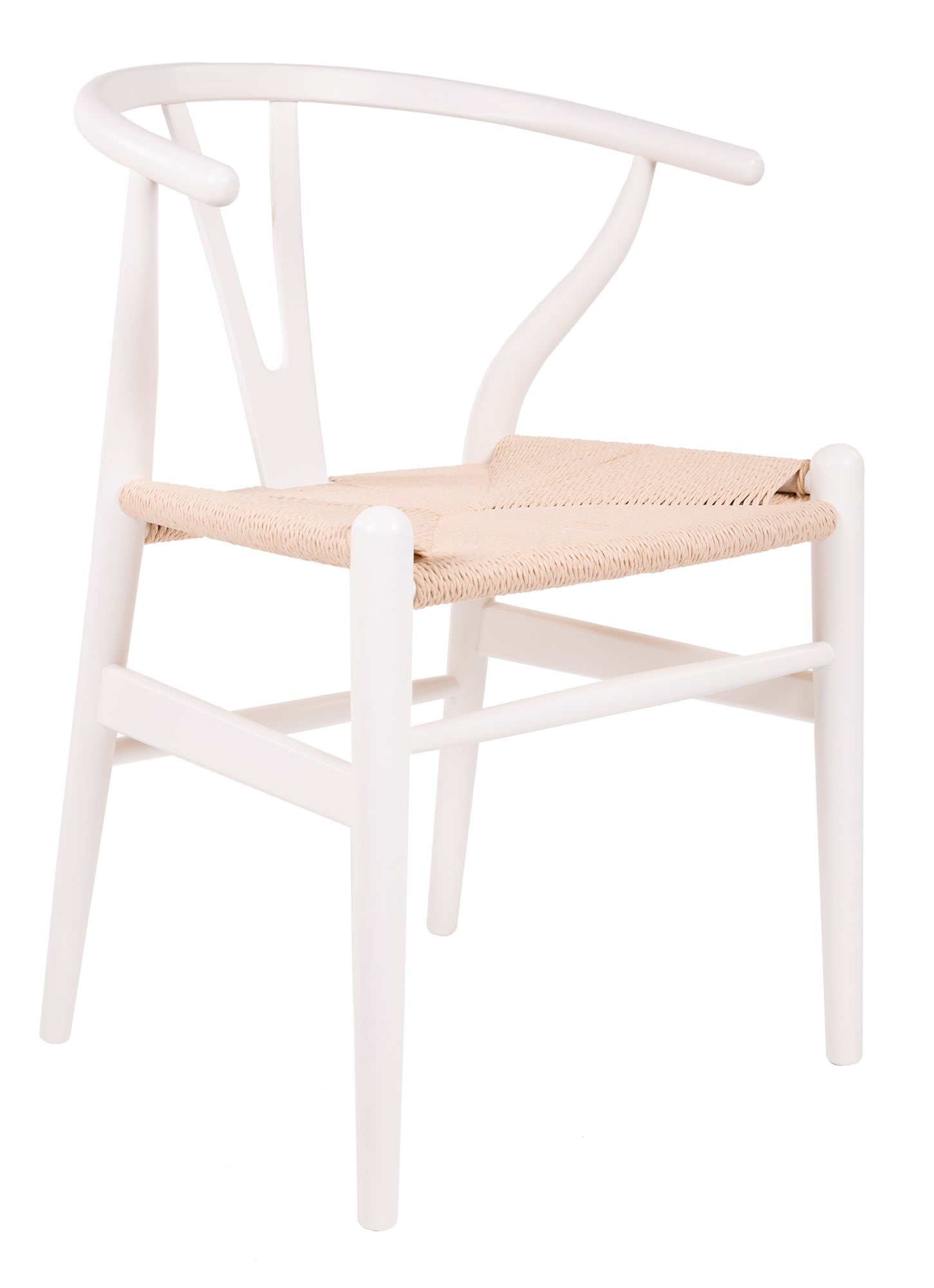 Wegner style, Esszimmerstuhl Y-chair wishbone CH24 weiß natürlich