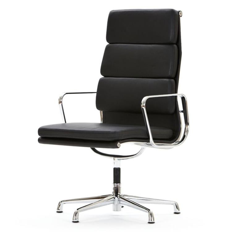 Charles Eames style, Konferenz Chef Sessel EA208 Hoch Rücke schwarz