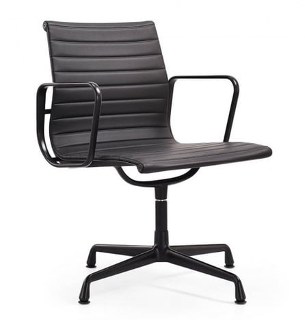 Charles Eames style, Konferenz Chef Sessel EA108 Leder Rahmen schwarzer schwarz