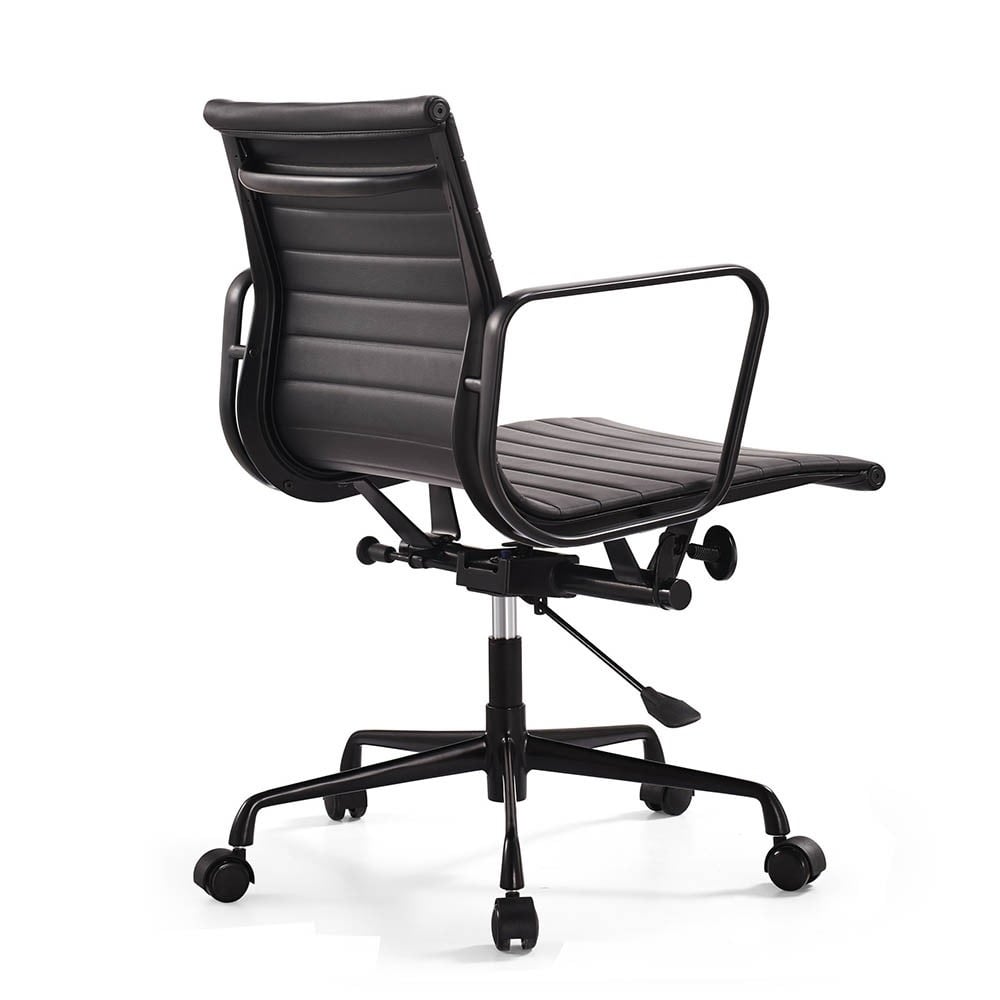 Charles Eames style, Bürostuhl EA117 Leder Rahmen schwarzer schwarz