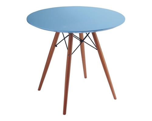 Charles Eames style, Beistelltisch Dowel Coffee table Ø 70cm. blau