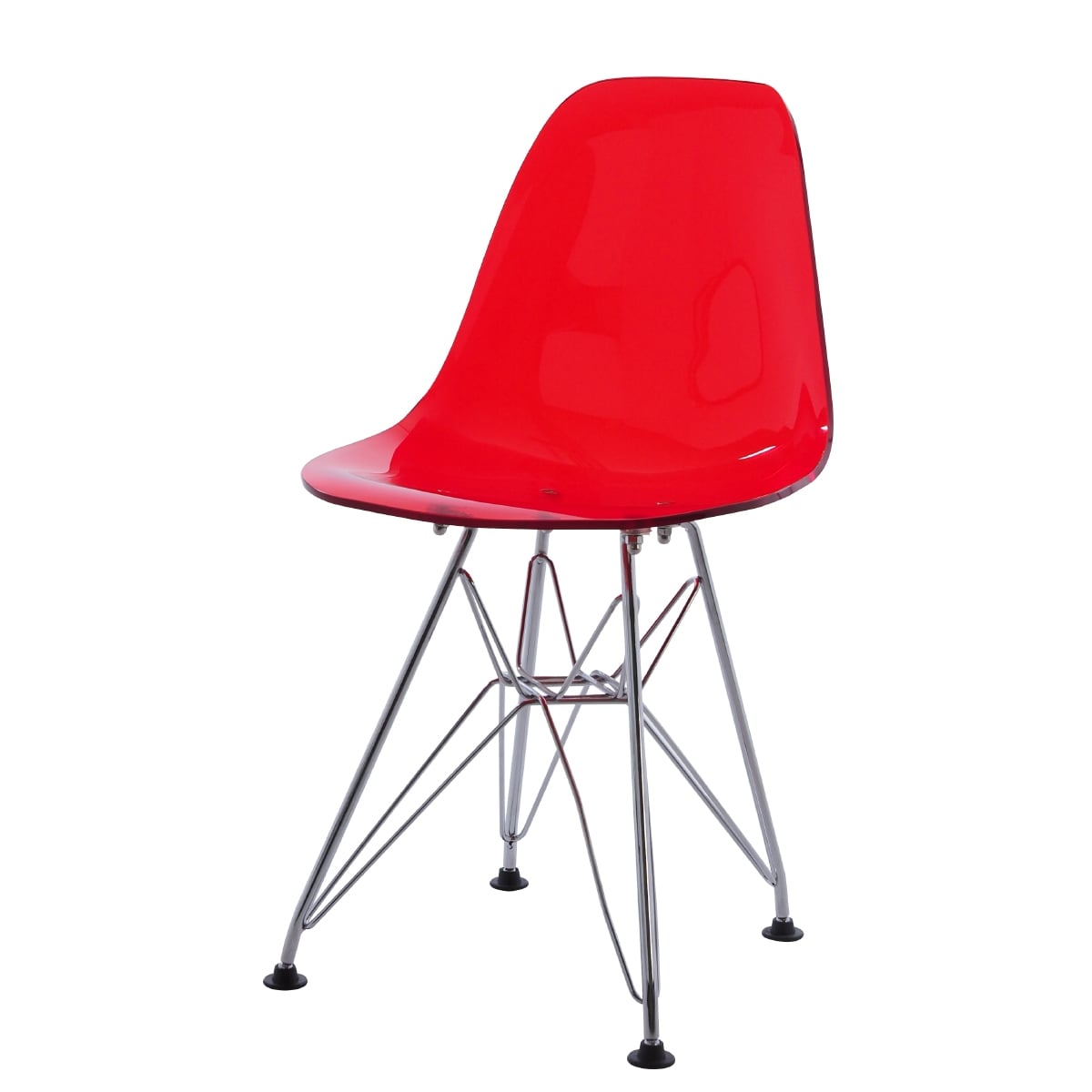 Charles Eames style, Kinderstuhl DSR Junior Transparent rot