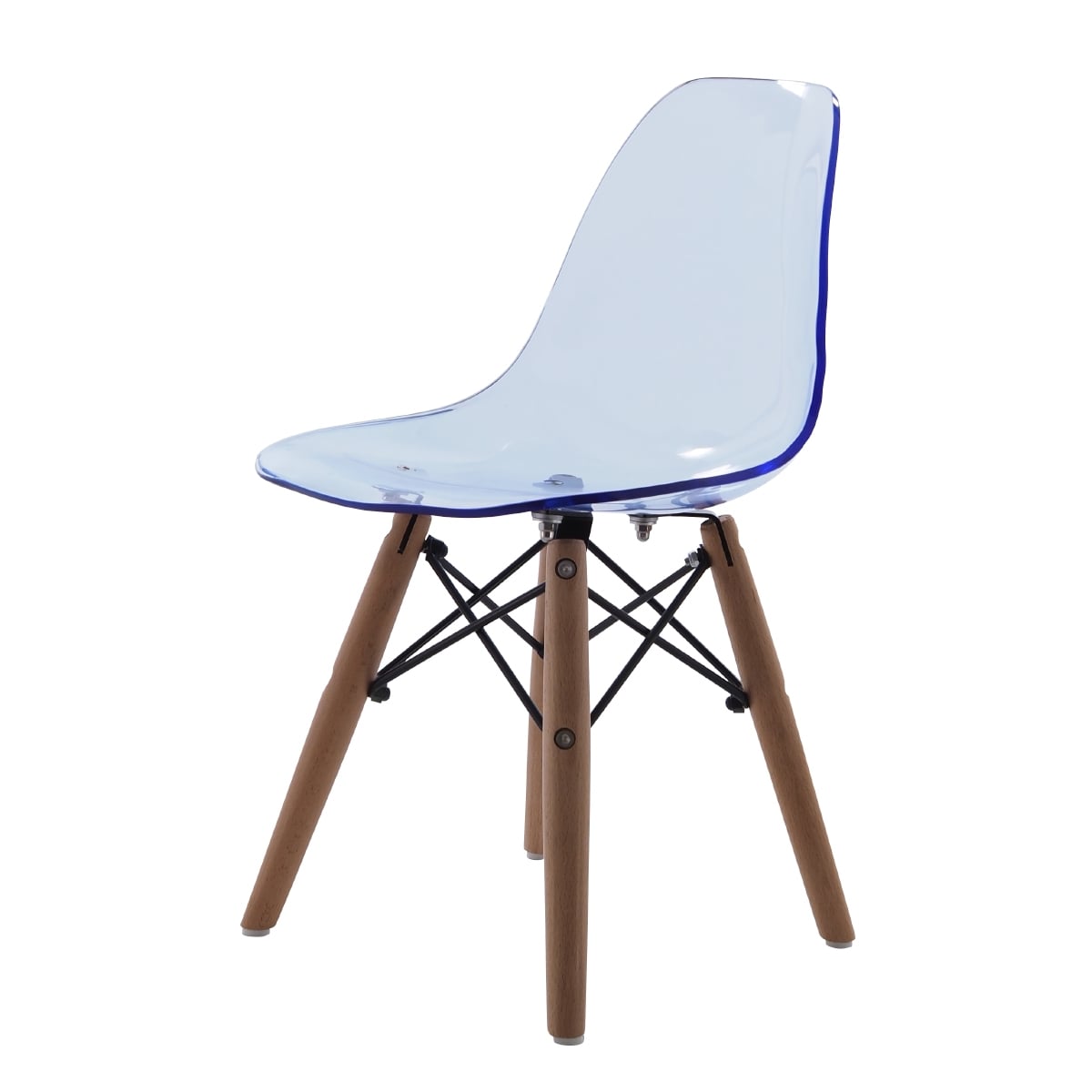 Charles Eames style, Kinderstuhl DSW Junior Transparent blau