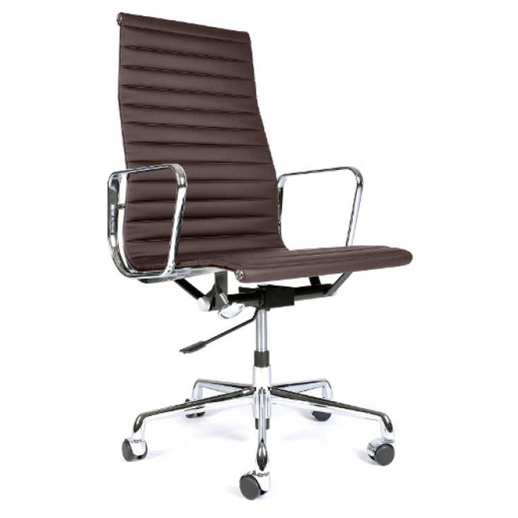 Charles Eames style, Bürostuhl EA119 Leder braun