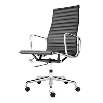 Charles Eames style, Bürostuhl EA119 Leder schwarz