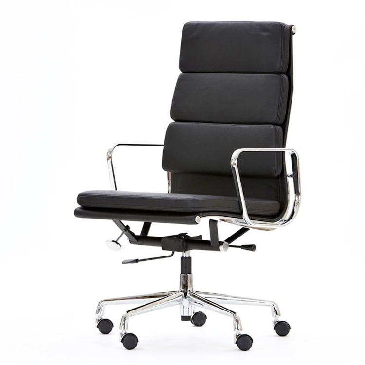 Charles Eames style, Chefsessel EA219 Leder schwarz