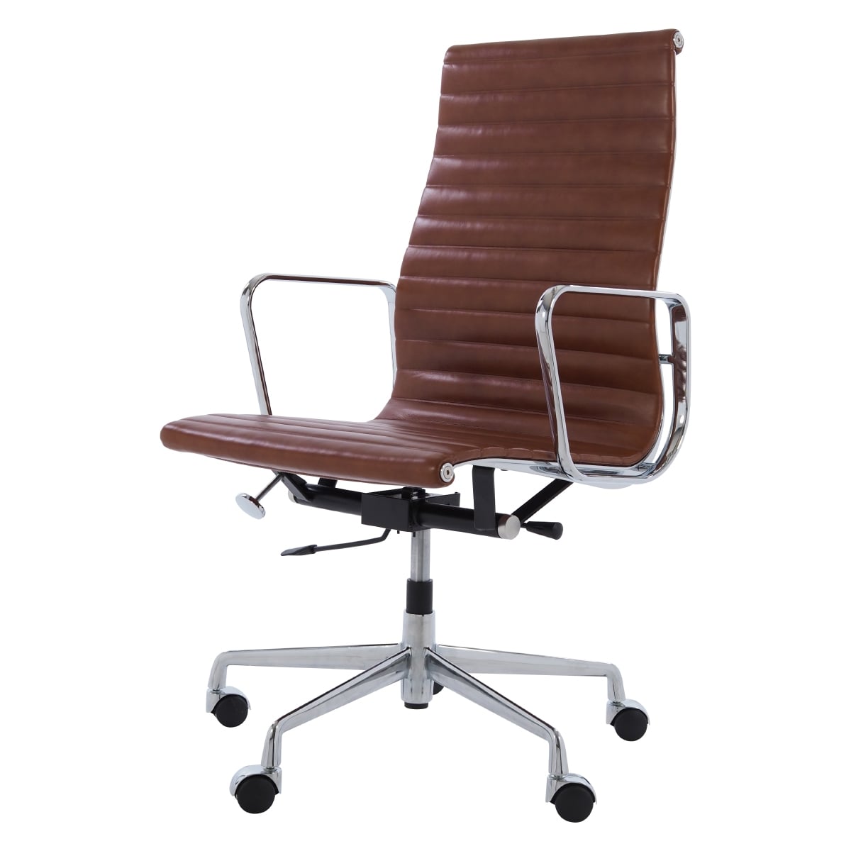 Charles Eames style, Bürostuhl EA119 Leder antiker