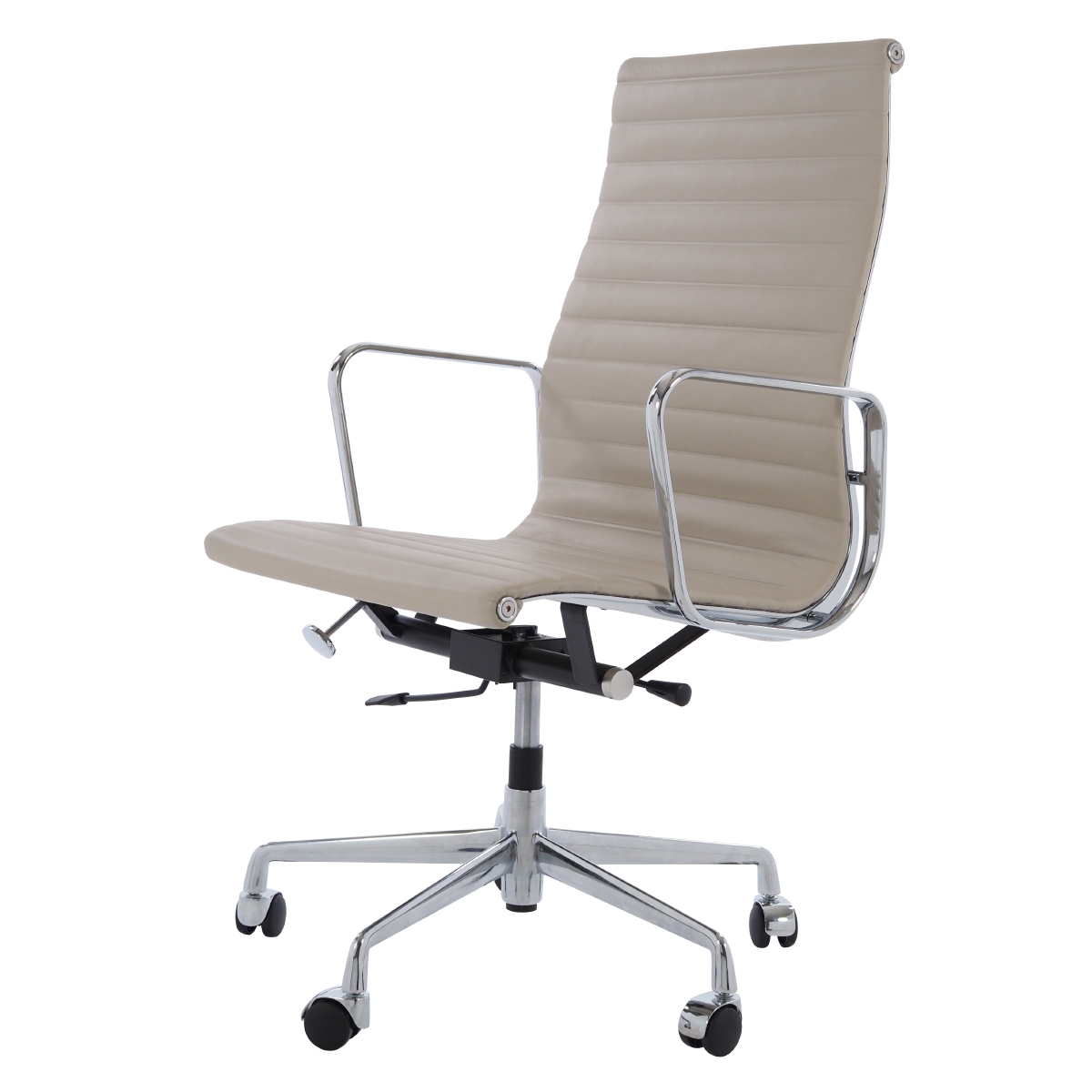 Charles Eames style, Bürostuhl EA119 Leder grau