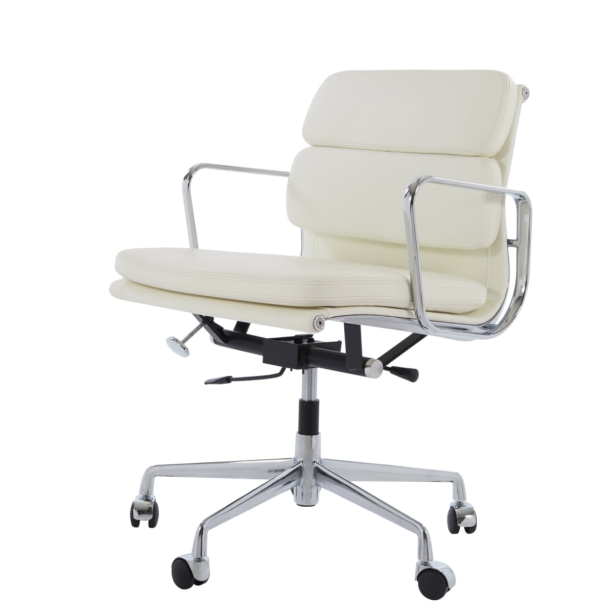 Charles Eames style, Bürostuhl EA217 Leder creme