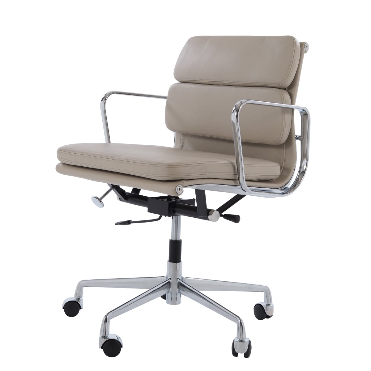 Charles Eames style, Bürostuhl EA217 Leder grau