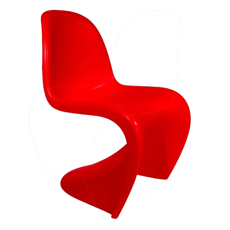 Verner Panton style, Esszimmerstuhl Panton stuhl glänzend rot