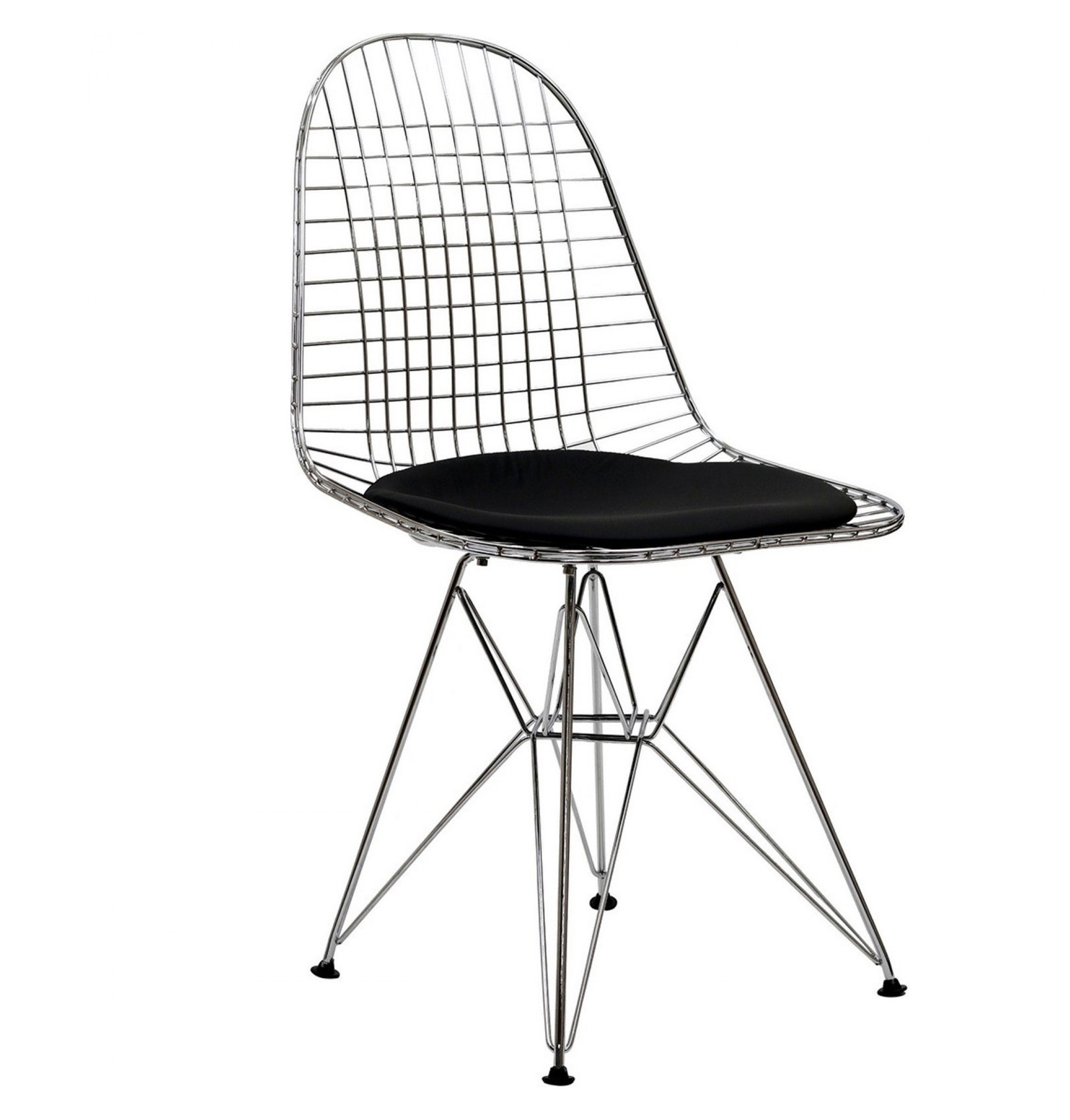 Charles Eames style, Esszimmerstuhl DKR chrom Leder schwartz