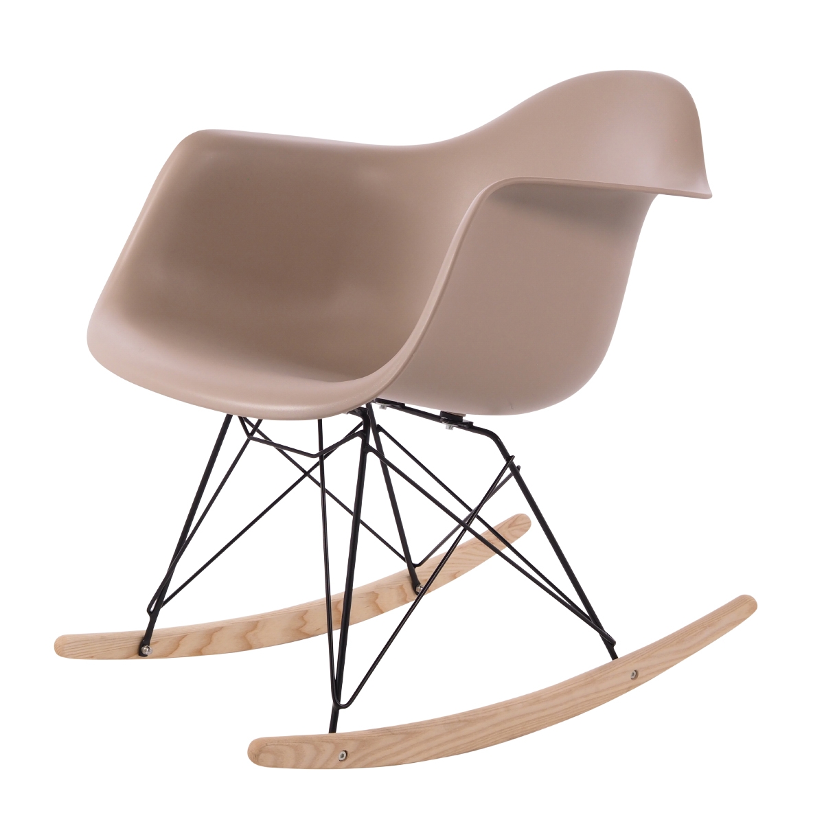 Charles Eames style, Schaukelstuhl RAR Base schwartz PP hell choco