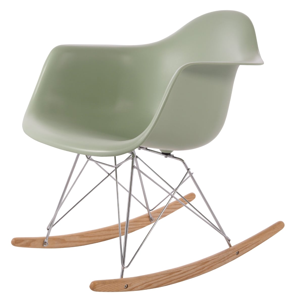 Charles Eames style, Schaukelstuhl RAR Base Chrom PP mint