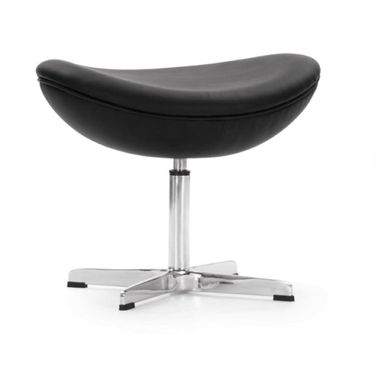 Arne Jacobsen style, Fußbank Egg stuhl Leder schwarz