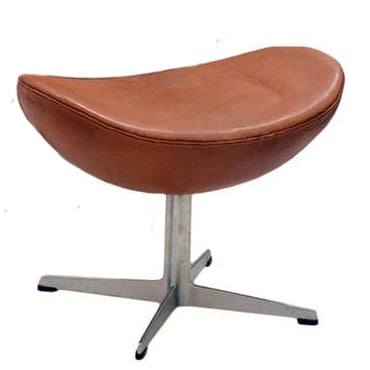 Arne Jacobsen style, Fußbank Egg stuhl Leder cognac